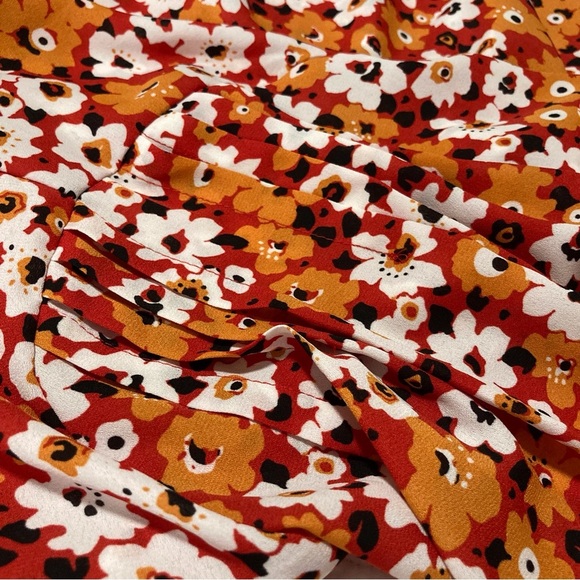 NWT A Love Story Brand Blouse | Puffy Pirate Shirt Sleeves | Vibrant Orange - Picture 10 of 11